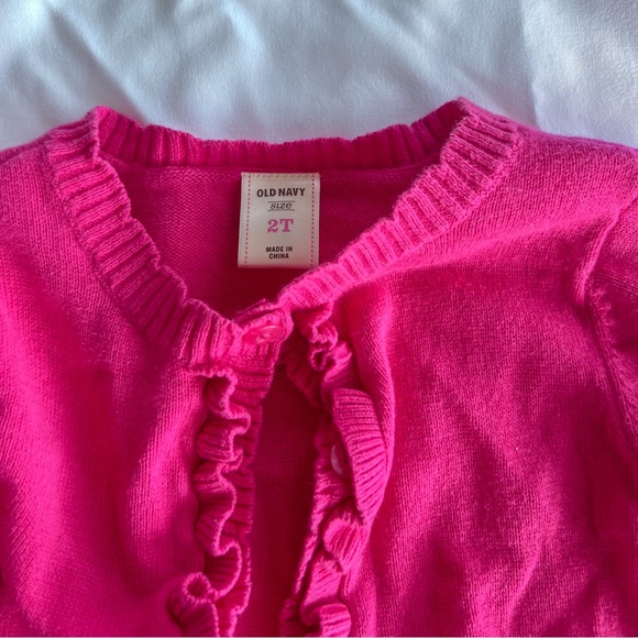 Old Navy Pink Ruffle Cardigan - Picture 4 of 4